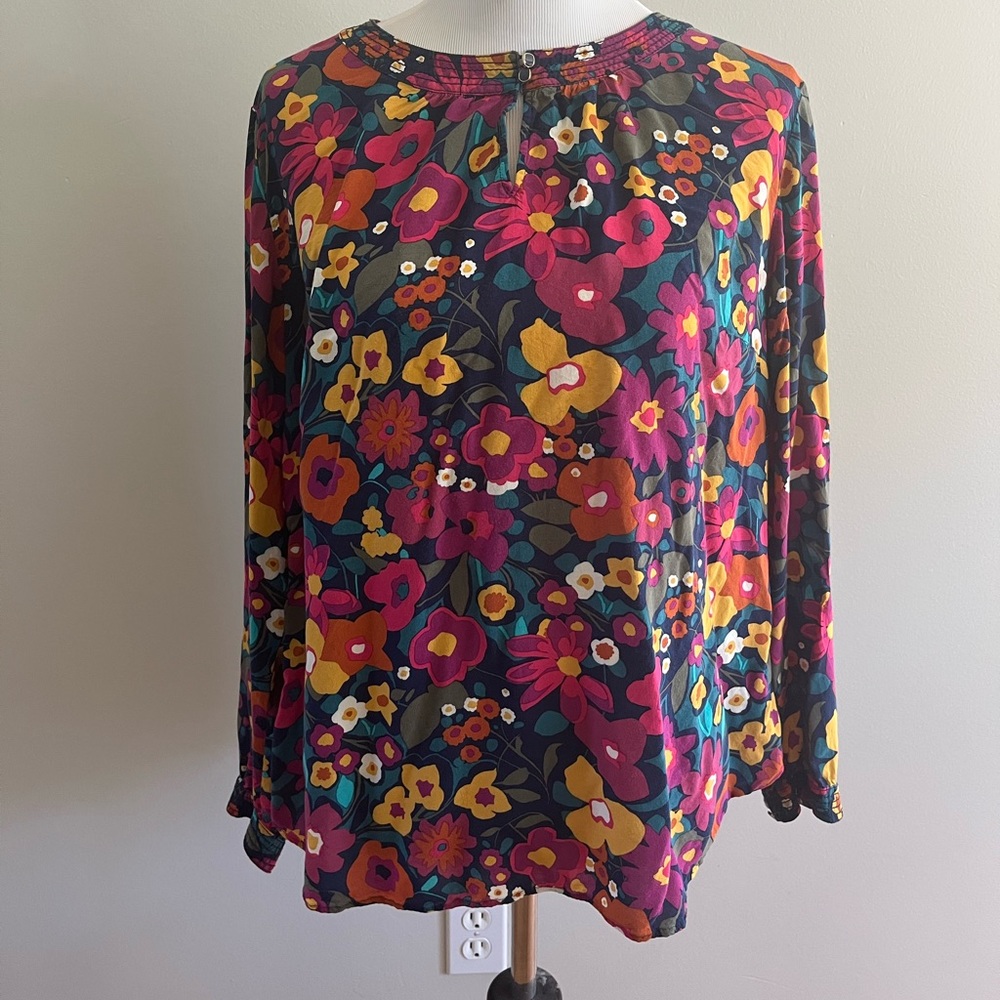 Talbots XL floral print long sleeve blouse.